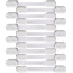 12 Pack Vmaisi Multi-Use Adhesive Straps Locks - Childproofing Baby Proofing Cabinet Latches for Drawers, Fridge, Dishwasher, Toilet Seat, Cupboard, Oven,Trash Can, No Drilling (White) (12) by 