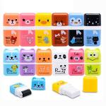 Sooez 12 Pack Pencil Erasers, Cute Erasers Pencil Eraser with Clean up Roller Pencil Eraser Shaving Roller Case Erasers for Party Favors Gift Supplies from Sooez