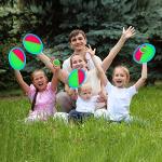 Qrooper Kids Toys Toss and Catch Game Set, Ball Sports Games with 4 Paddles 4 Balls and 1 Storage Bag, Classic Outdoor Games, Beach Games, Yard Games Suitable for Kids Gift Ideal (Blue) by Qrooper