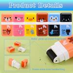 Sooez 12 Pack Pencil Erasers, Cute Erasers Pencil Eraser with Clean up Roller Pencil Eraser Shaving Roller Case Erasers for Party Favors Gift Supplies from Sooez