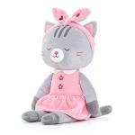 Lazada Stuffed Cat Dolls Animal Kitty Plush Toy Baby Girl Gifts Gray with Hair Band 16" by Lazada