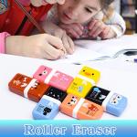 Sooez 12 Pack Pencil Erasers, Cute Erasers Pencil Eraser with Clean up Roller Pencil Eraser Shaving Roller Case Erasers for Party Favors Gift Supplies from Sooez