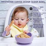 Digi Baby 7 Piece Complete Feeding Set, Led Weaning Supplies, Boy-Girl Silicone Utensils, Toddler Suction Plate-Bowl, Adjustable Bib, Snack Cup with Lid, Water Cup, Fork-Spoon, Eating Purple by Digi Baby