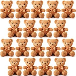 HyDren 18 Pieces Bear Stuffed Animals Bulk 12 Inch Soft Plush Bears Doll Small Stuffed Bear Toy with Bows for Girl Boy Graduation Baby Shower Christmas Birthday Wedding Decorations Gift Party Favors by HyDren