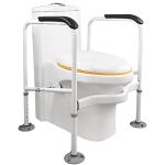 RealPero Toilet Safety Rails,Toilet Frame with Handles, Bathroom Safety Frame, Upgraded Thick Carbon Steal Crossbar and Large Non-Slip Suction Cups .Height and Width Adjustable,Fits All Toilets from RealPreo