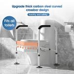 RealPero Toilet Safety Rails,Toilet Frame with Handles, Bathroom Safety Frame, Upgraded Thick Carbon Steal Crossbar and Large Non-Slip Suction Cups .Height and Width Adjustable,Fits All Toilets from RealPreo