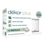 Dekor Plus Diaper Pail Refills | 4 Count | Most Economical Refill System | Quick & Easy to Replace | No Preset Bag Size â Use Only What You Need | Exclusive End-of-Liner Marking | Baby Powder Scent by Regal Lager