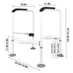 RealPero Toilet Safety Rails,Toilet Frame with Handles, Bathroom Safety Frame, Upgraded Thick Carbon Steal Crossbar and Large Non-Slip Suction Cups .Height and Width Adjustable,Fits All Toilets from RealPreo