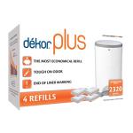 Dekor Plus Diaper Pail Refills | 4 Count | Most Economical Refill System | Quick & Easy to Replace | No Preset Bag Size â Use Only What You Need | Exclusive End-of-Liner Marking | Baby Powder Scent by Regal Lager