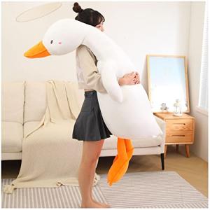 Bidtrum Weighted Goose Stuffed Animal, 63" Super Soft and Cute Giant White Goose Plush Pillow Duck Stuffed Animal,Great Gifts for Christmas, Valentine's Day, Birthday(White, 63 inch) by Bidtrum