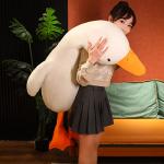 Bidtrum Weighted Goose Stuffed Animal, 63" Super Soft and Cute Giant White Goose Plush Pillow Duck Stuffed Animal,Great Gifts for Christmas, Valentine's Day, Birthday(White, 63 inch) by Bidtrum