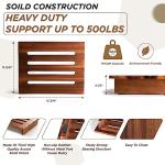 HOLANA Acacia One Step Stool for Adults - Step Stool for Bed - Indoor/Outdoor - 550lbs Stepping Stool Bathroom Aid for Handicap , Elderly , Seniors , Kid , Bathtub , High Beds, Kitchens (Acacia Wood) by HOLANA