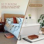 HOLANA Acacia One Step Stool for Adults - Step Stool for Bed - Indoor/Outdoor - 550lbs Stepping Stool Bathroom Aid for Handicap , Elderly , Seniors , Kid , Bathtub , High Beds, Kitchens (Acacia Wood) by HOLANA