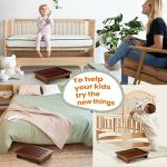 HOLANA Acacia One Step Stool for Adults - Step Stool for Bed - Indoor/Outdoor - 550lbs Stepping Stool Bathroom Aid for Handicap , Elderly , Seniors , Kid , Bathtub , High Beds, Kitchens (Acacia Wood) by HOLANA