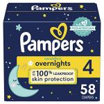 Diapers Size 4, 58 Count - Pampers Swaddlers Overnights Disposable Baby Diapers, Super Pack from Procter & Gamble