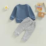 Toddler Newborn Baby Boy Clothes Set Long Sleeve Letter Print Sweatshirt + Solid Color Pants 2Pcs Set (Blue-Sorry Girls Mama says no Dating, 6-12 Months) by MA&BABY