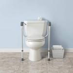 Medline Toilet Safety Rails, Safety Frame for Toilet with Easy Installation, Height Adjustable Legs, Bathroom Safety, Foam Armrests, Easy to Clean, Aluminum Frame, 250lb. Weight Capacity from Medline Industries Healthcare