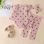 Infant Baby Girl Clothes Outfits,Fall Winter Romper Christmas Clothing Set 6-9 months Pink Heart from 
