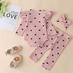 Infant Baby Girl Clothes Outfits,Fall Winter Romper Christmas Clothing Set 6-9 months Pink Heart from 