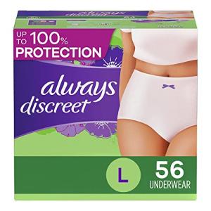 Always Discreet Incontinence & Postpartum Incontinence Underwear for Women, Large, Maximum Protection, Disposable, 28 Count x 2 Pack (56 Count total) from Procter & Gamble - HABA Hub
