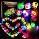 24 Pack LED Light Up Bumpy Rings Party Favors For Kids Prizes Box Toys For Birthday Classroom Rewards Treasure Box Prizes Toys Glow Party Supplies by wakestar