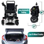 MALISA Electric Wheelchair, Automatic Folding Power Wheelchair for Adults, Foldable Motorized Wheel Chair, Portable Lightweight All Terrain Electric Wheelchairs (Black Frame) by SHENZHEN CHITADO TECHNOLOGY CO LTD
