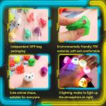 24 Pack LED Light Up Bumpy Rings Party Favors For Kids Prizes Box Toys For Birthday Classroom Rewards Treasure Box Prizes Toys Glow Party Supplies by wakestar