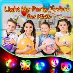24 Pack LED Light Up Bumpy Rings Party Favors For Kids Prizes Box Toys For Birthday Classroom Rewards Treasure Box Prizes Toys Glow Party Supplies by wakestar
