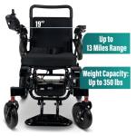 MALISA Electric Wheelchair, Automatic Folding Power Wheelchair for Adults, Foldable Motorized Wheel Chair, Portable Lightweight All Terrain Electric Wheelchairs (Black Frame) by SHENZHEN CHITADO TECHNOLOGY CO LTD