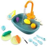 Ruibytree Play Kitchen Sink Toy, Water Toys for Kids with Electronic Dishwasher, Pretend Play Utensils Accessories and Play Cutting Food for Boys and Girls (Cute Cows ) from Ruibytree