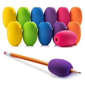 Special Supplies Egg Pen-Pencil Grips for Kids and Adults Colorful, Cushioned Holders for Handwriting, Drawing, Coloring - Ergonomic Right or Left-Handed Use - Reusable (12-Pack) by Special Supplies
