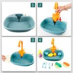 Ruibytree Play Kitchen Sink Toy, Water Toys for Kids with Electronic Dishwasher, Pretend Play Utensils Accessories and Play Cutting Food for Boys and Girls (Cute Cows ) from Ruibytree