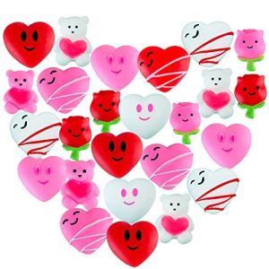 40 PCS Valentine Squishies Mochi Squishy Heart Flower Bear Toys Mini Stress Relief Toys Kawaii Squishies for Kids School Class Classroom Valentines Day Cards Gifts Prizes Party Favors by Civaner