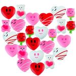 40 PCS Valentine Squishies Mochi Squishy Heart Flower Bear Toys Mini Stress Relief Toys Kawaii Squishies for Kids School Class Classroom Valentines Day Cards Gifts Prizes Party Favors by Civaner
