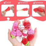40 PCS Valentine Squishies Mochi Squishy Heart Flower Bear Toys Mini Stress Relief Toys Kawaii Squishies for Kids School Class Classroom Valentines Day Cards Gifts Prizes Party Favors by Civaner