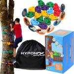 Hyponix 16 Tree Climbing Kit - 16 Rock Climbing Holds, 8 Ratchets - Tree Climbing Holds - Tree Climbing Kids - Ninja Warrior Obstacle Course for Kids - Tree Climber - Outdoor Play Equipment for Kids from Hyponix Sporting