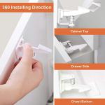 Cabinet Locks Child Safety Latches - OKEFAN 12 Pack Baby Proofing Cabinets Drawer Lock Adhesive Latch for Kids Proof Drawers No Drilling Tools Needed (White) from 