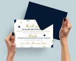 Navy and Gold Baby Shower Thank You Cards with Envelopes (15 Pack) Prince Themed Supplies â Twinkle Star â Thanks from Baby Boy â A6 Flat Stationery Set Printed (4 x 6 inches) Paper Clever Party from 