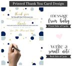 Navy and Gold Baby Shower Thank You Cards with Envelopes (15 Pack) Prince Themed Supplies â Twinkle Star â Thanks from Baby Boy â A6 Flat Stationery Set Printed (4 x 6 inches) Paper Clever Party from 