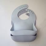 Ava + Oliver Silicone Bib Set - Adjustable Waterproof Bibs - Set of 2 (Stone) by Ava + Oliver