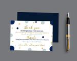 Navy and Gold Baby Shower Thank You Cards with Envelopes (15 Pack) Prince Themed Supplies â Twinkle Star â Thanks from Baby Boy â A6 Flat Stationery Set Printed (4 x 6 inches) Paper Clever Party from 