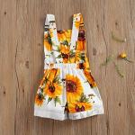 Ayalinggo Toddler Baby Girl Sunflower Print Overalls Shorts with Pocket Suspender Trousers Cute Summer Clothing Outfit (Sunflower Print, 4-5T) from Ayalinggo