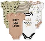 Luvable Friends Unisex Baby Cotton Bodysuits, Happy Camper, 12-18 Months from Luvable Friends