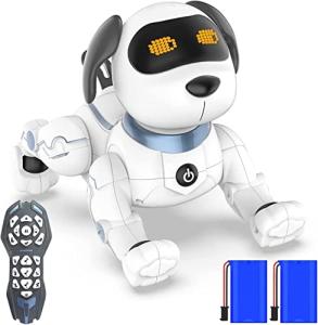 Robot Dog Toy for Kids, OKK Remote Control Robot Toy Dog and Programmable Toy Robot, Smart Dancing Walking RC Robot Puppy, Interactive Voice Control Toys, Electronic Pets Gift for Boys Girls from okk