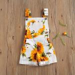Ayalinggo Toddler Baby Girl Sunflower Print Overalls Shorts with Pocket Suspender Trousers Cute Summer Clothing Outfit (Sunflower Print, 4-5T) from Ayalinggo