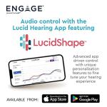 Lucid Hearing Engage - Hearing Aids, Rechargeable Case and Accessories - Compatible With Android, Lucid Hearing APP, and Bluetooth - Splashproof - Engineered and Designed in the USA (Beige) from Engage