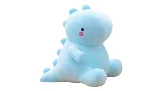 Cute Charming Cartoon Fashion Funny Pretty Dinosaur Stuffed Animals Shape Big Hugging Pillow Soft 3D Pom Plush Toy Doll Ultra Fabric Bed Rest Chair Bolster Nursery Decoration Gift for Kids (Blue) from LO-0005