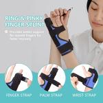Fibee Boxer Fracture Splint 4th or 5th Metacarpal Splint Brace Ring Pinky Finger Two Finger Splint Immobilizer for Broken Fingers Trigger Finger Arthritis Left or Right Adjustable Finger Support (S/M) by fibee