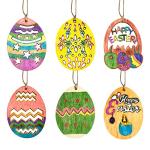 Anditoy 30 PCS Easter Wooden Hanging Ornaments Unfinished Wood Slices Eggs Easter Crafts for Kids DIY Easter Decorations Party Supplies Decor from Anditoy