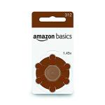 Amazon Basics 1.45 Volt Hearing Aid Batteries, Brown Tab - Pack of 60, Size 312 - Improved Performance by Amazon Basics